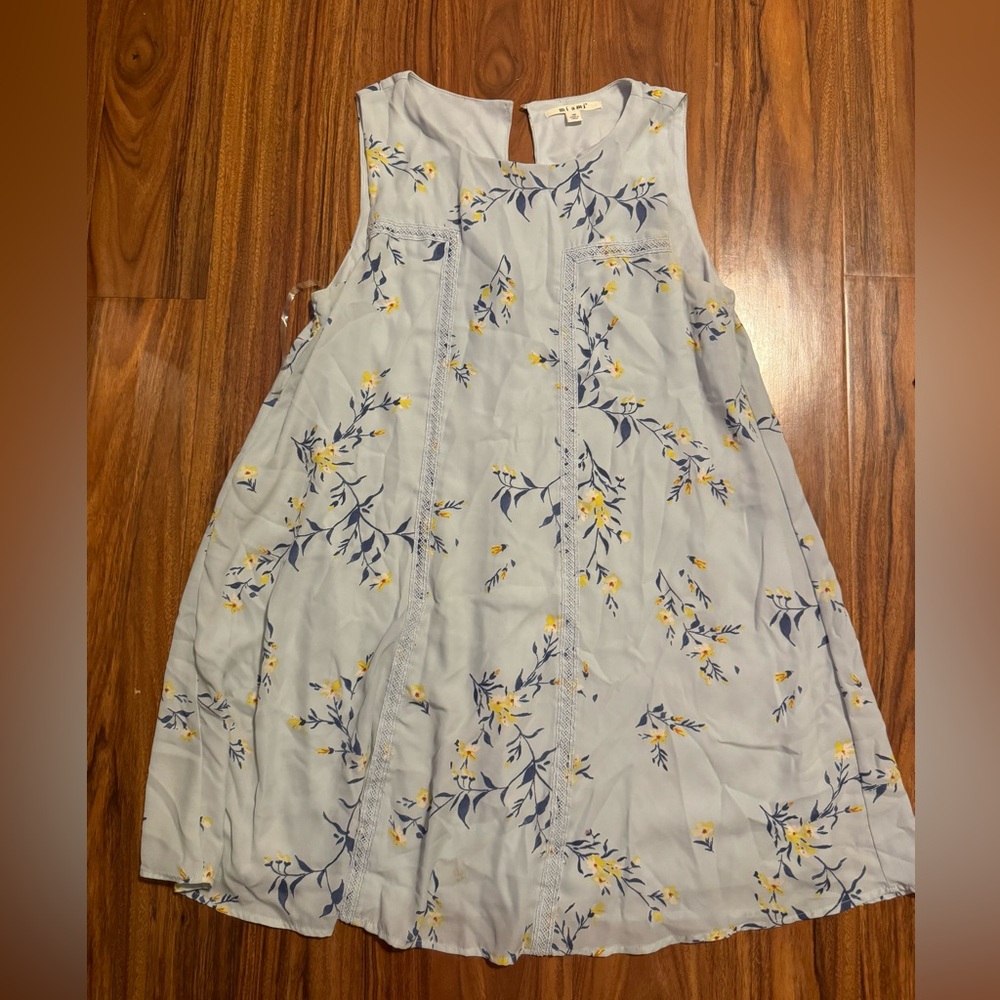 Dry goods flow tank dress light blue floral